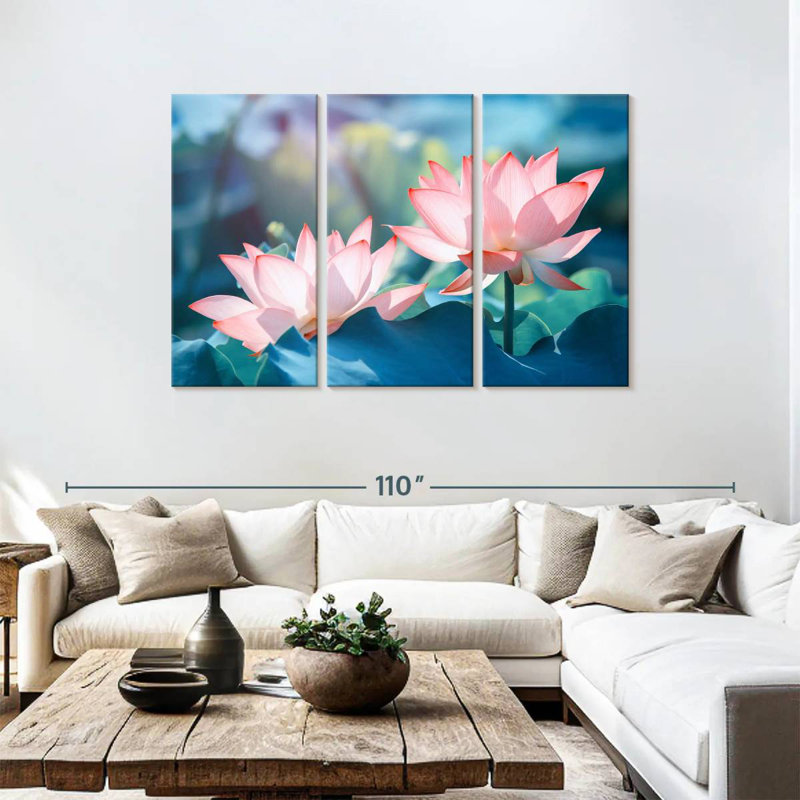 Fleurs de lotus Harnek, H 48 po x l 74 po