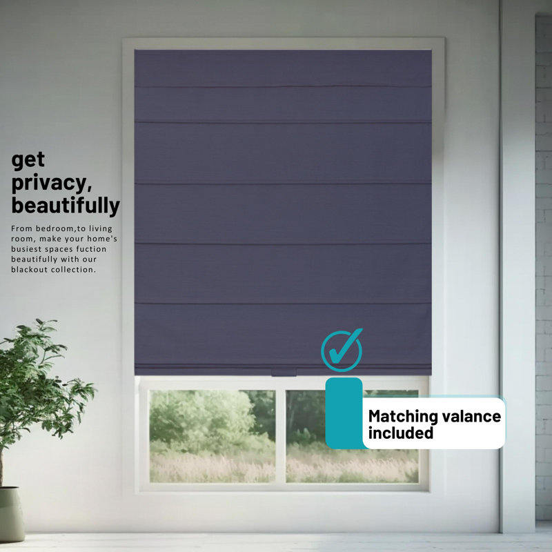 Blackout Roman Shade, 48"W x 64"L, Navy