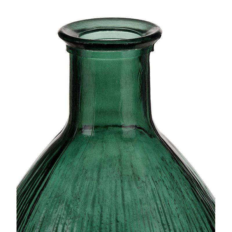 Handmade Glass Floor Vase, Sea Green