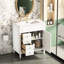 Meuble-lavabo de 30 pouces avec lavabo, 2 tiroirs et porte Warrick - Conception fonctionnelle, construction en bois massif, rails de tiroir lisses, lavabo, meuble de rangement autoportant de style moderne 30 po-121074388