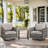 Nodaway Outdoor Patio PE Wicker 2 - Person Seating Group Swivel Chair with Cushions-756295995