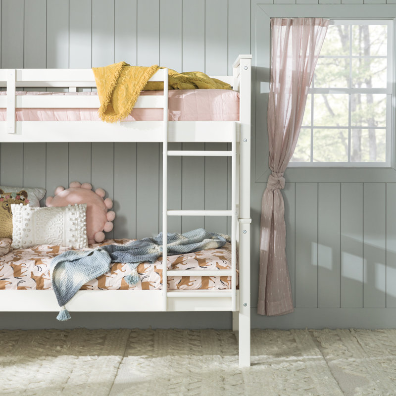 Brinna Kids Twin Over Twin Bunk Bed, Off White