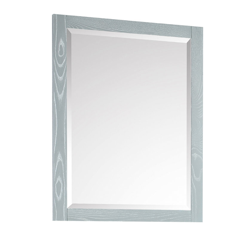 Miroir de salle de bain Anjelita, H 32 po x l 24 po, Gris sel de mer