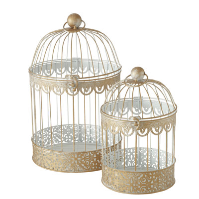 Ensemble de 2 cages dorées