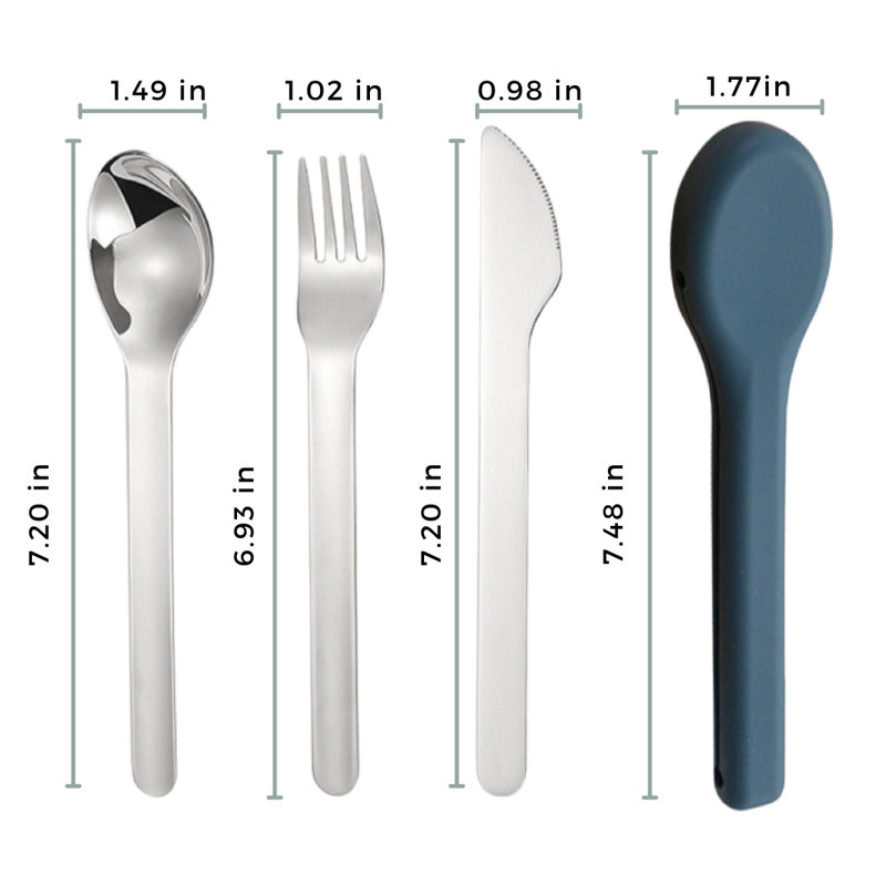 Ensemble de couverts en acier inoxydable Ebern Designs Kelesha, Bleu