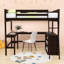 Lit mezzanine double avec tablettes et bureau-1398277484