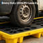 2 Drum Spill Containment Pallet with Drain 51.2 x 26.8 x 5.9 Inch PP Heavy-Duty Leakproof Tray 5000 Lbs Weight Capacity 2-Way Forkliftable Detachable Design No Pallet Jack