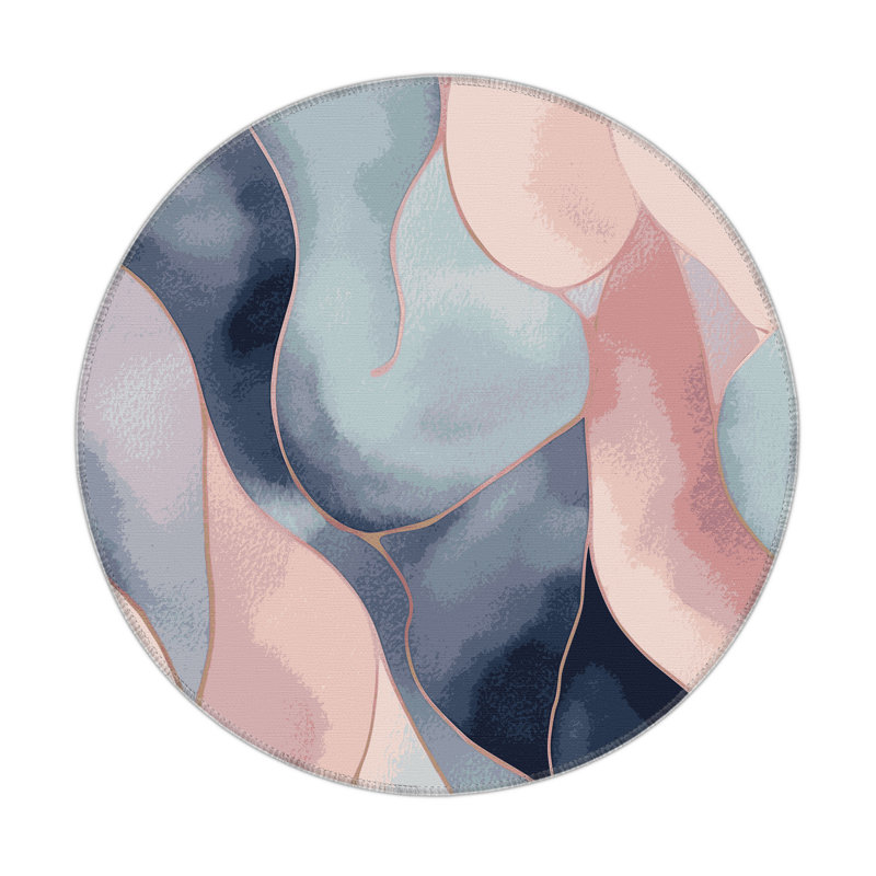 Lilac Shore Indoor And Outdoor Area Rug, Round 5'