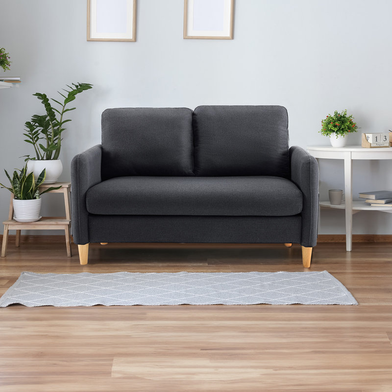Canapé compact 41 po Mid-Century, Noir