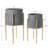 Modern Boho Embossed Metal Planters with Stands-506141959