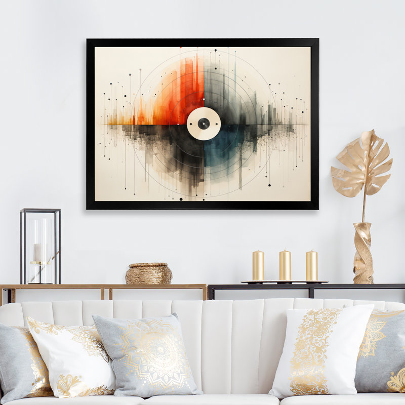 Vinyle disque vinyle Serenade - décoration murale musique, Cadre simple noir, H 24 po x l 32 po x P 1 po