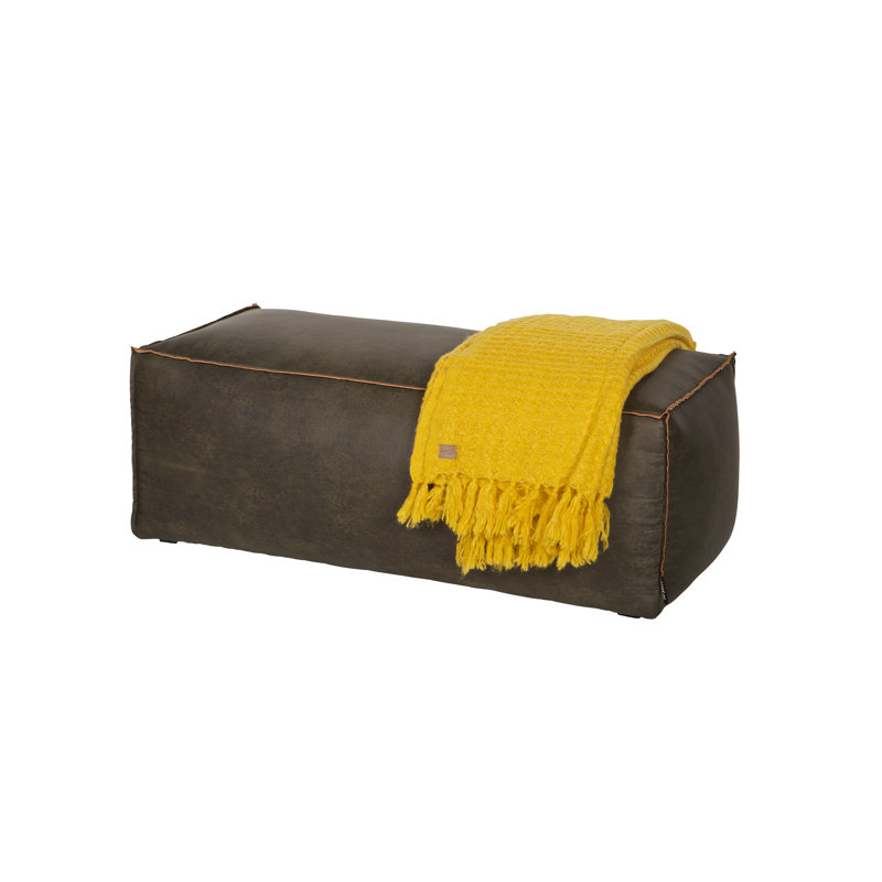 Rodeo 120cm Wide Rectangle Solid Colour Pouffe Ottoman, Army