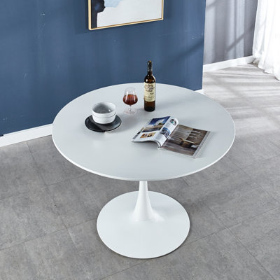 Round with Steel Base Dining Table