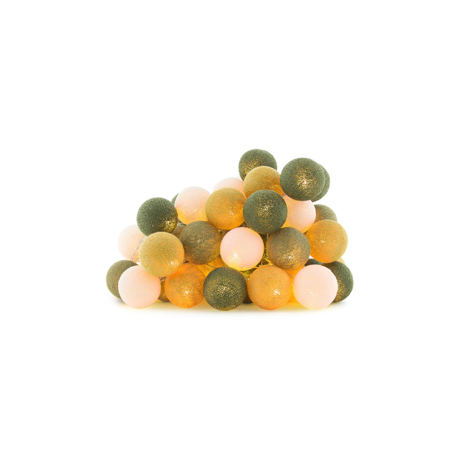 149'' Globe String Lights, Yellow/Green/White, 5" H x 149" L x 5" D, 20 Lights