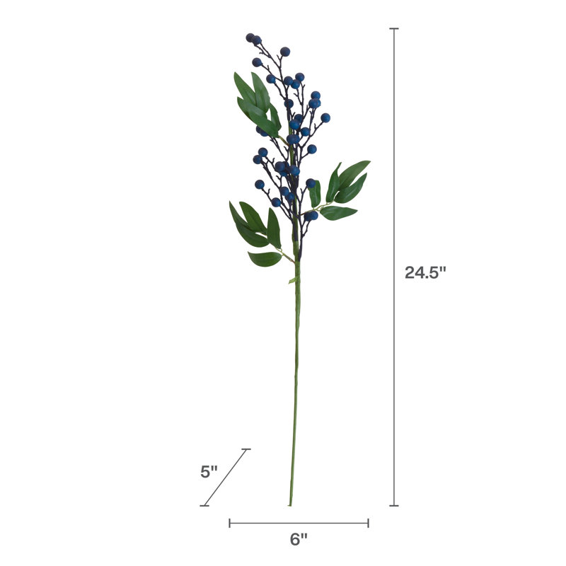 Branche de bleuet artificielle Elements, 25 po