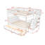Lit superposé blanc au-dessus d'un escalier pour chambre à coucher, quatre compartiments de rangement, conception divisible, escalier sécuritaire, garde-corps, matelas non inclus