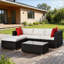 Ensemble de canapé modulaire en rotin durable de style moderne pour le plaisir en plein air