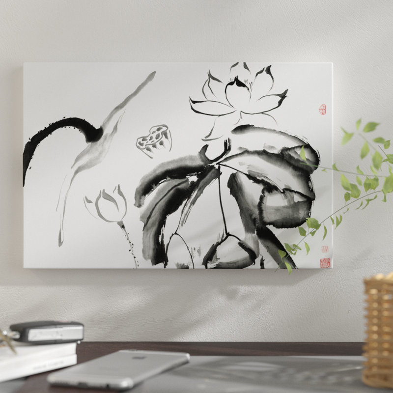 «Lotus Study III», reproduction sur toile, H 8 po x l 12 po x P 0,75 po