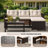 3 Piece Outdoor Patio Furniture Set, All-Weather PE Rattan Sofa Set With Glass Table & Cushions, Perfect For Garden, Poolside, Yard-1699292016