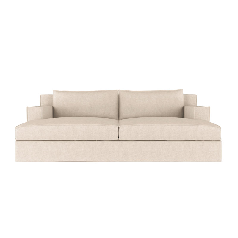 Mulberry Square Track-Arm Daybed with Flange Seam, Weathered, Distressed Leather Silver Streak