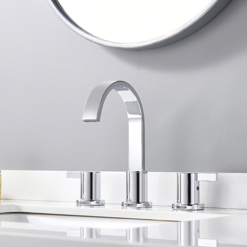 Widespread 2-handle Bathroom Faucet with Drain Assembly, Chrome