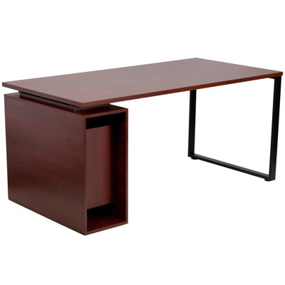 Computer Desk with Open Storage Pedestal