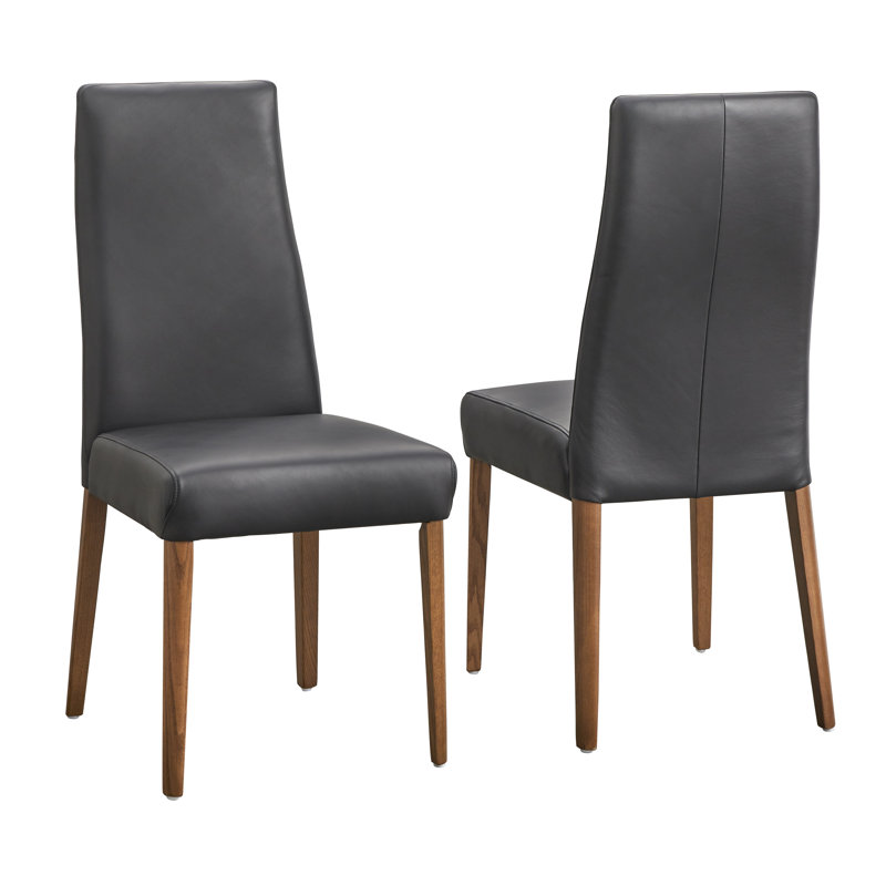 Chaise parsons en cuir Ross (ensemble de 2), Noir