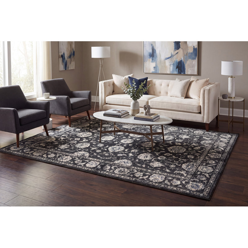 Tapis crème/gris oriental Attell, Rectangle 2 pi x 3 pi 11 po