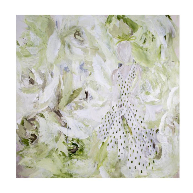«Garden Girl II» par Mia Malcolm Studio - impression, Couche de verre, H 36 po x l 36 po
