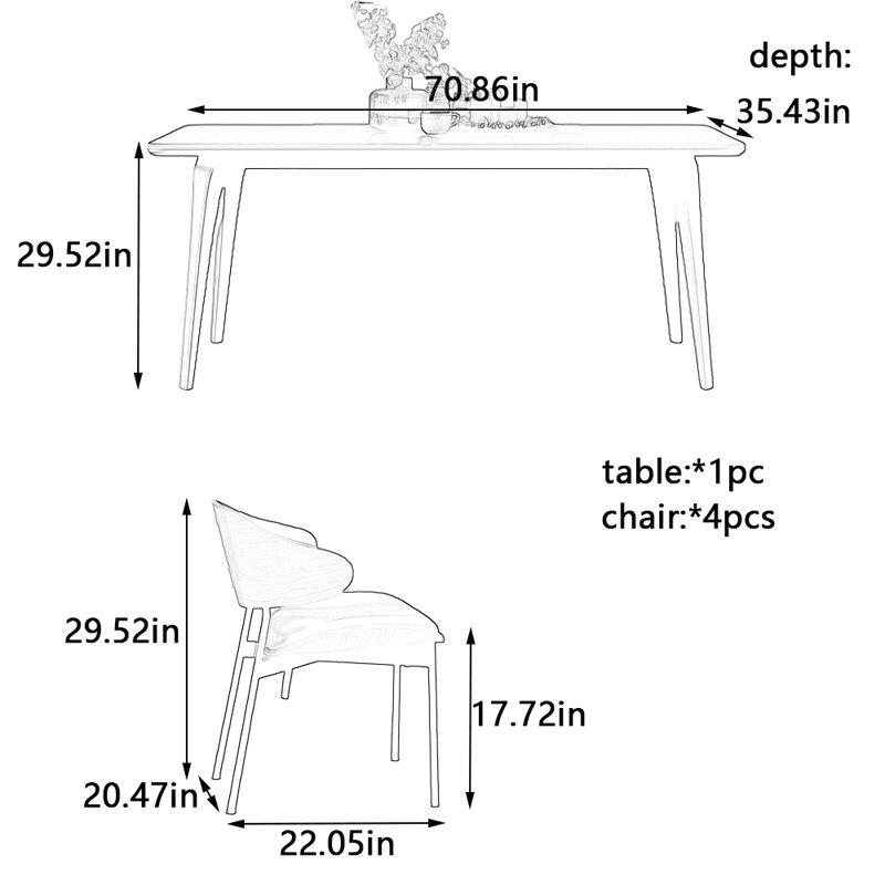Yancy, 29.52"H x 70.86"L x 35.43"W
