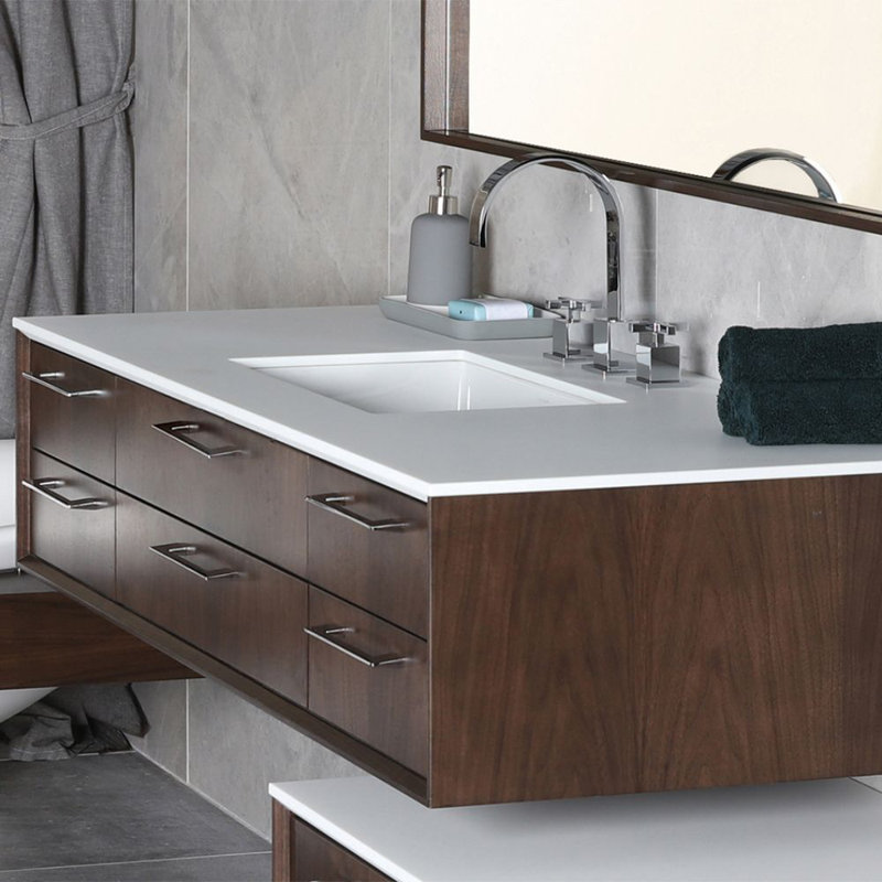Gemelli 48'' W Single Vanity Top, Satin White