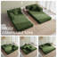 Folding Sofa Bed 160cm King Size, Convertible Modular Sofa, Corduroy Boneless Couch with Metal Frame-398615182