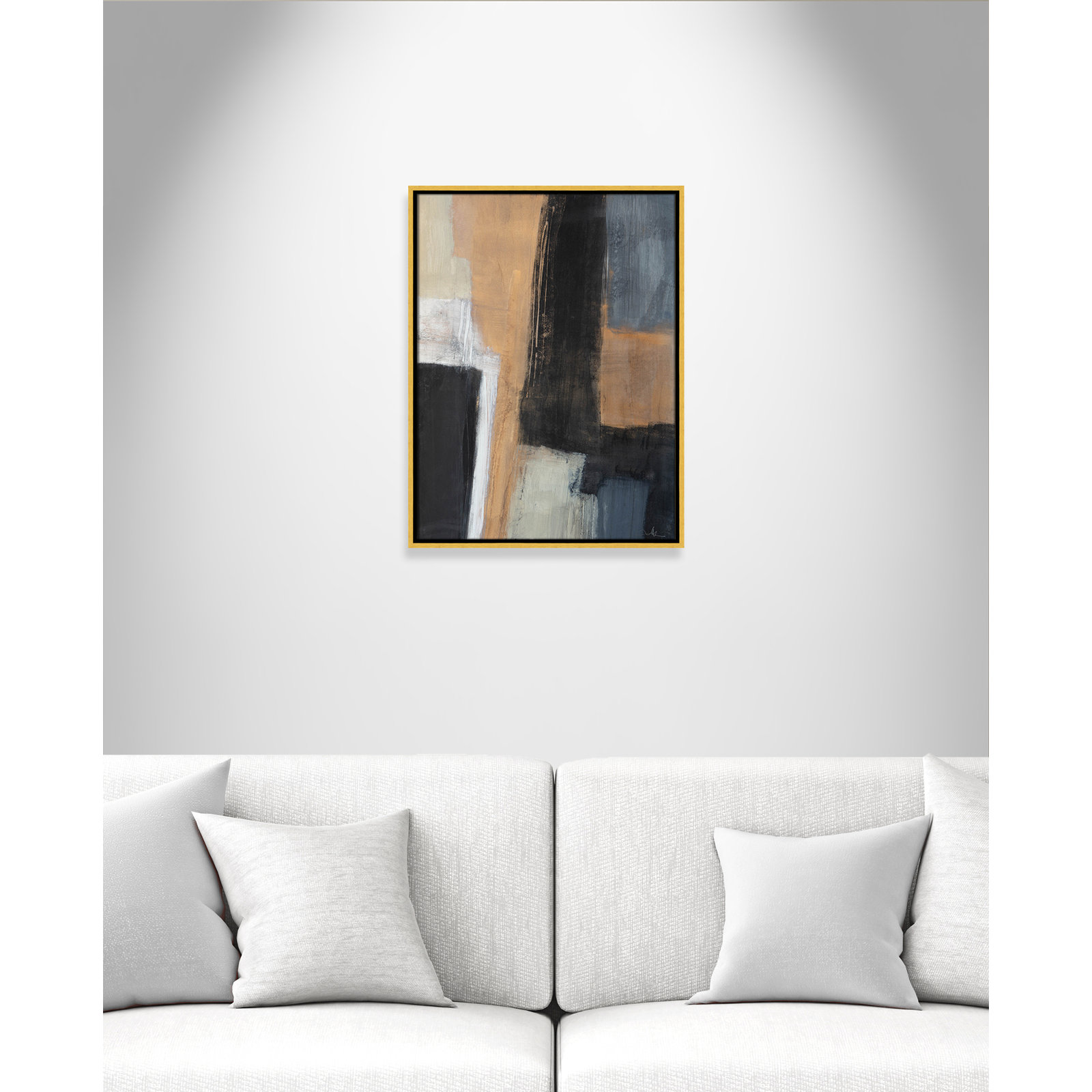 Calderon "Metallic Slate I" Print, 25.5" H x 19.5" W x 2" D, Gold