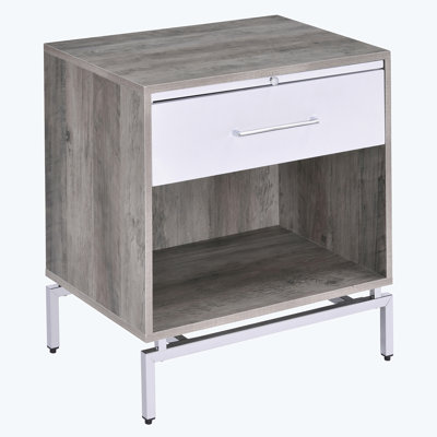 Weathered Grey Oak and White Accent Table