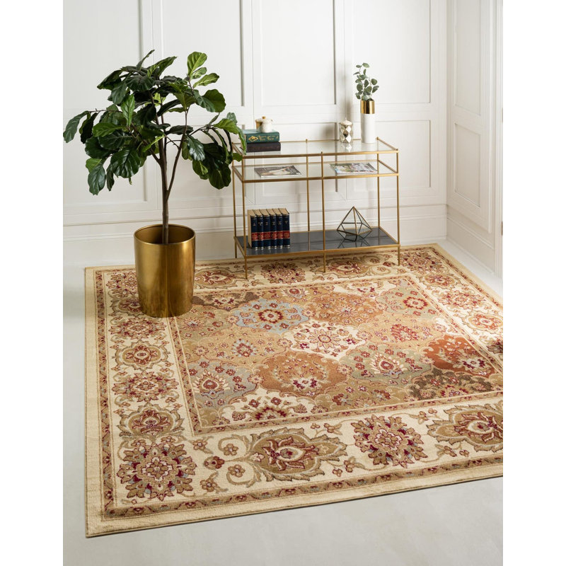Janiyah Floral Indoor Rug, Square 4'1"