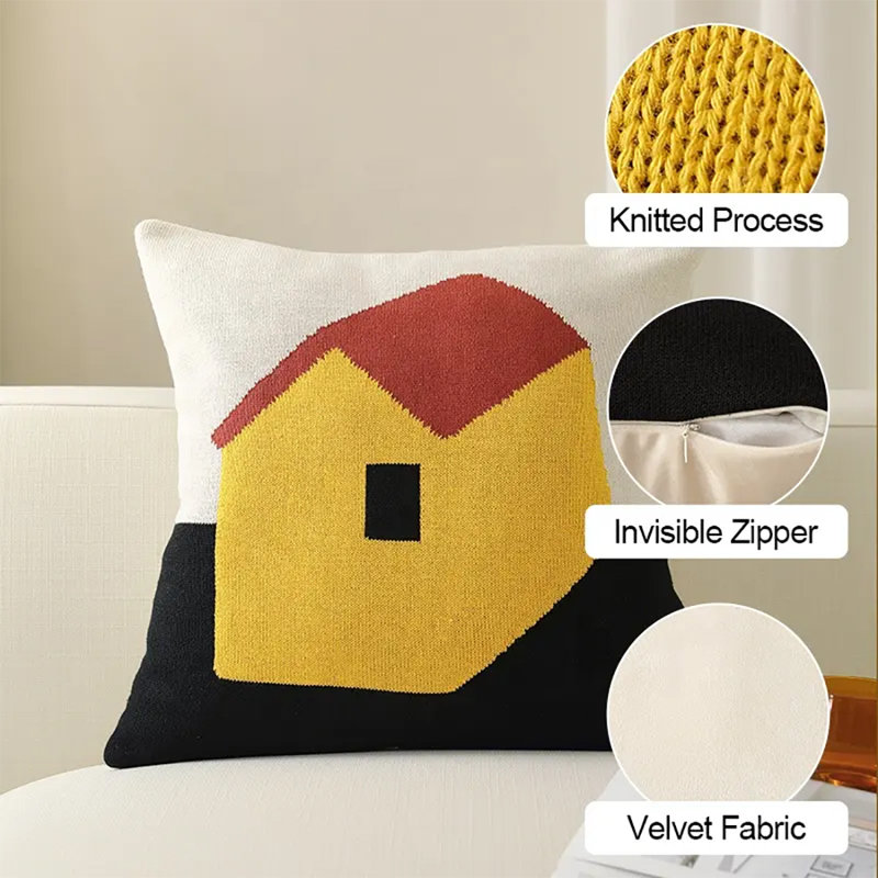 Geometric Cotton Blend Outdoor Throw Pillow