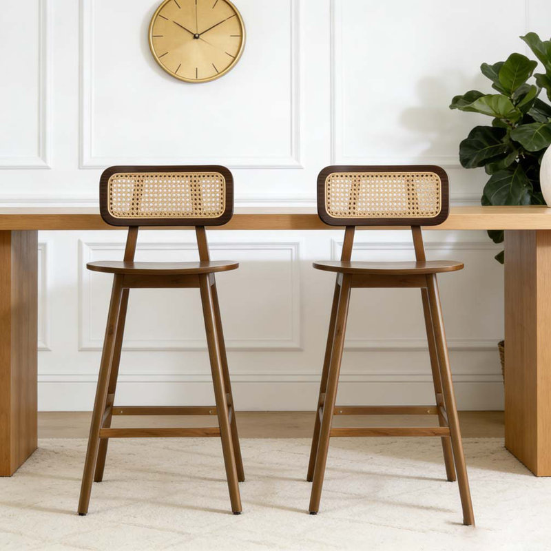 Tabouret de bar d'intérieur en bois, Noyer