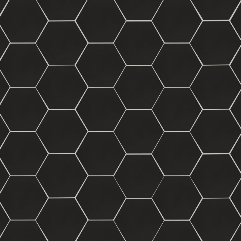 Voyage 9 in. x 10 in. Matte Porcelain Hexagon Floor and Wall Tile, Urban Charcoal