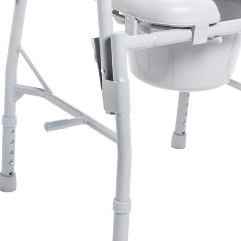 Steel Drop Arm Bedside Commode With Padded Seat And Arms