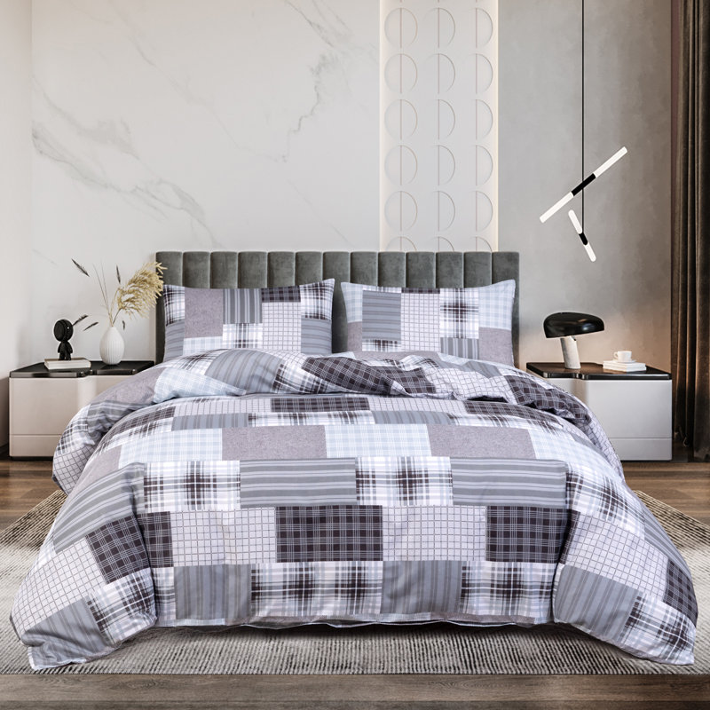 Giorgia Duvet Cover Set with Pillowcases, Kingsize - 2 Standard Pillowcases, Denim Grey