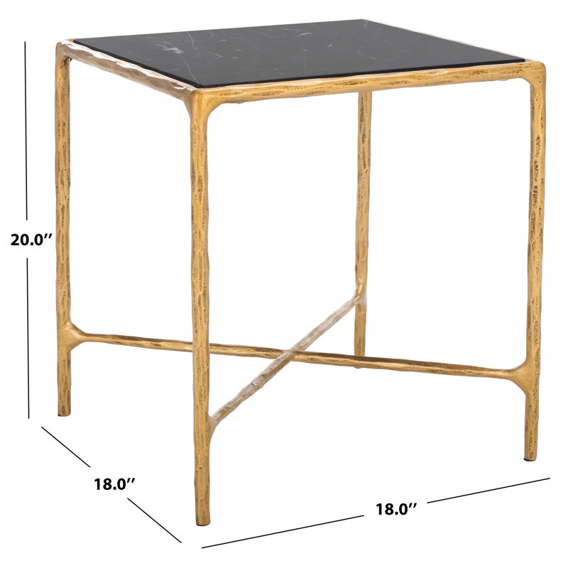 Table de bout Evelynn, Laiton, Noir