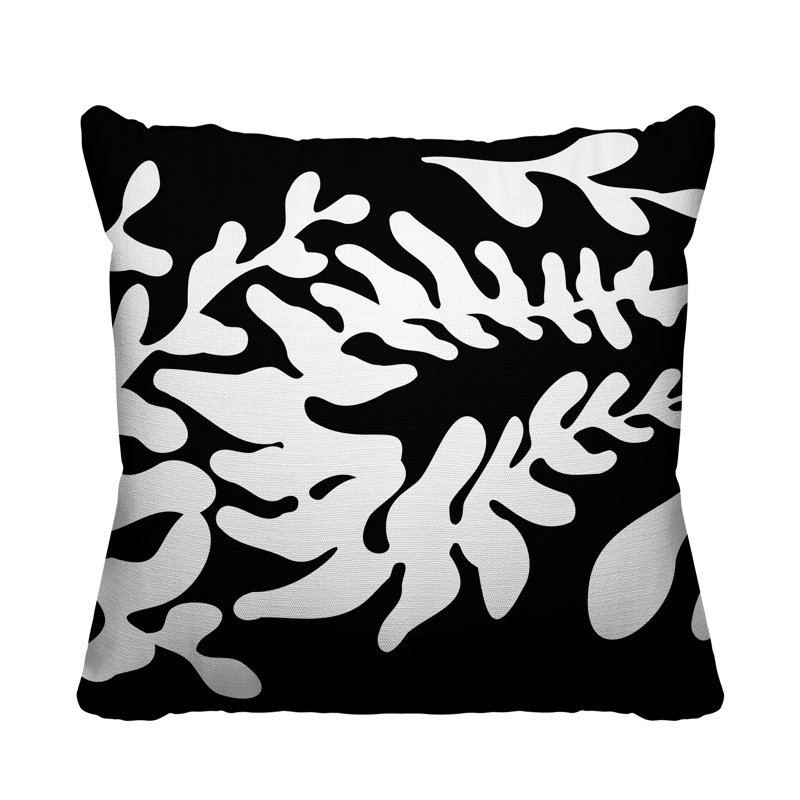 Garrison Outdoor Reversible Throw Pillow, 17W" x 17H", Black