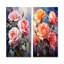 «Rose Blossoms With Graceful Curves» - ensemble d'art mural en métal roses-1667329071