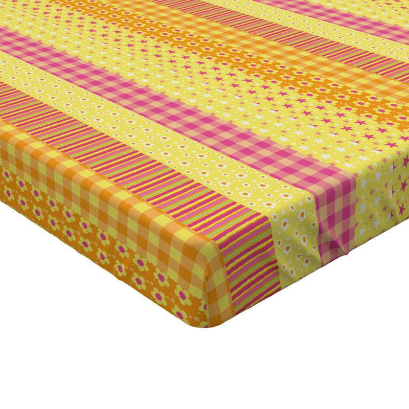 Microfiber Fitted Sheet, Orange Striped, Full Fitted Sheet