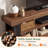 63" Solid Wood Low Console Table with Open Storage Shelves