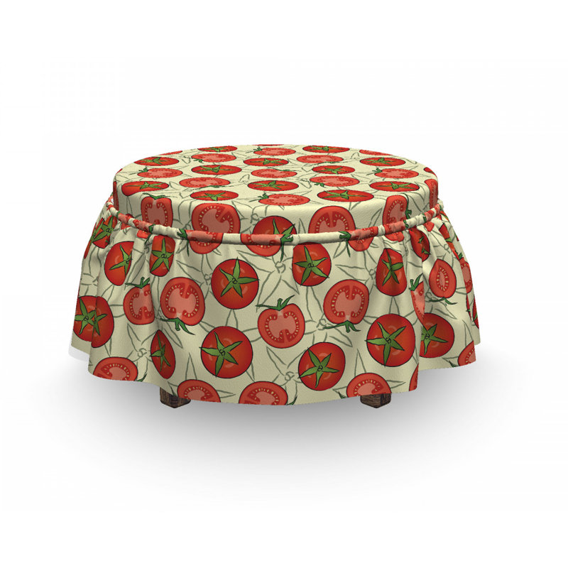 Housse pour repose-pieds tomates avec feuilles