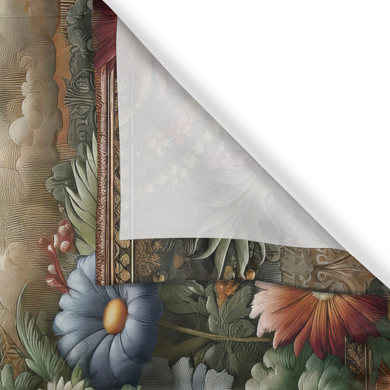 Floral Eucalyptus Kitchen Curtain, 55" W x 45" L
