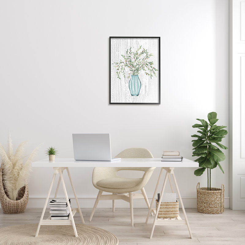Plantes rustiques en herbe, H 30 po x l 24 po x P 1,5 po, Giclée encadrée noir minuit