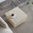 14x14x18" Square Capiz Stool, Cream