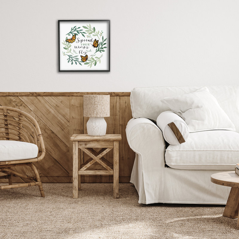 «Spread Your Wings Butterflies», estampe numérique, conception par Elizabeth Tyndall, Giclée encadrée noir minuit